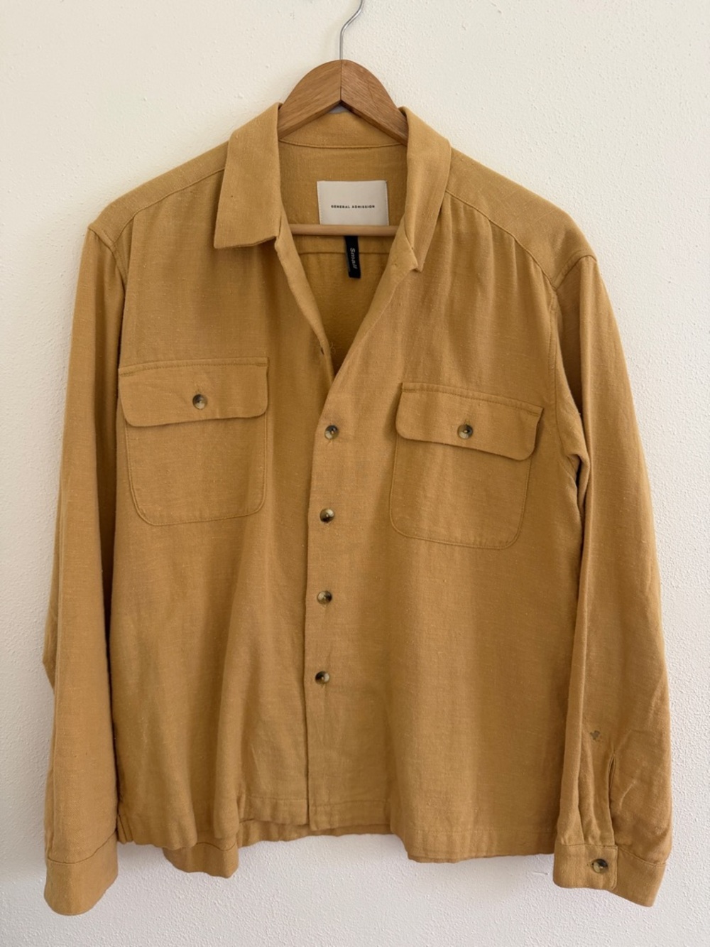General admission Mens Lightweight Button-Front Field Jacket in Camel